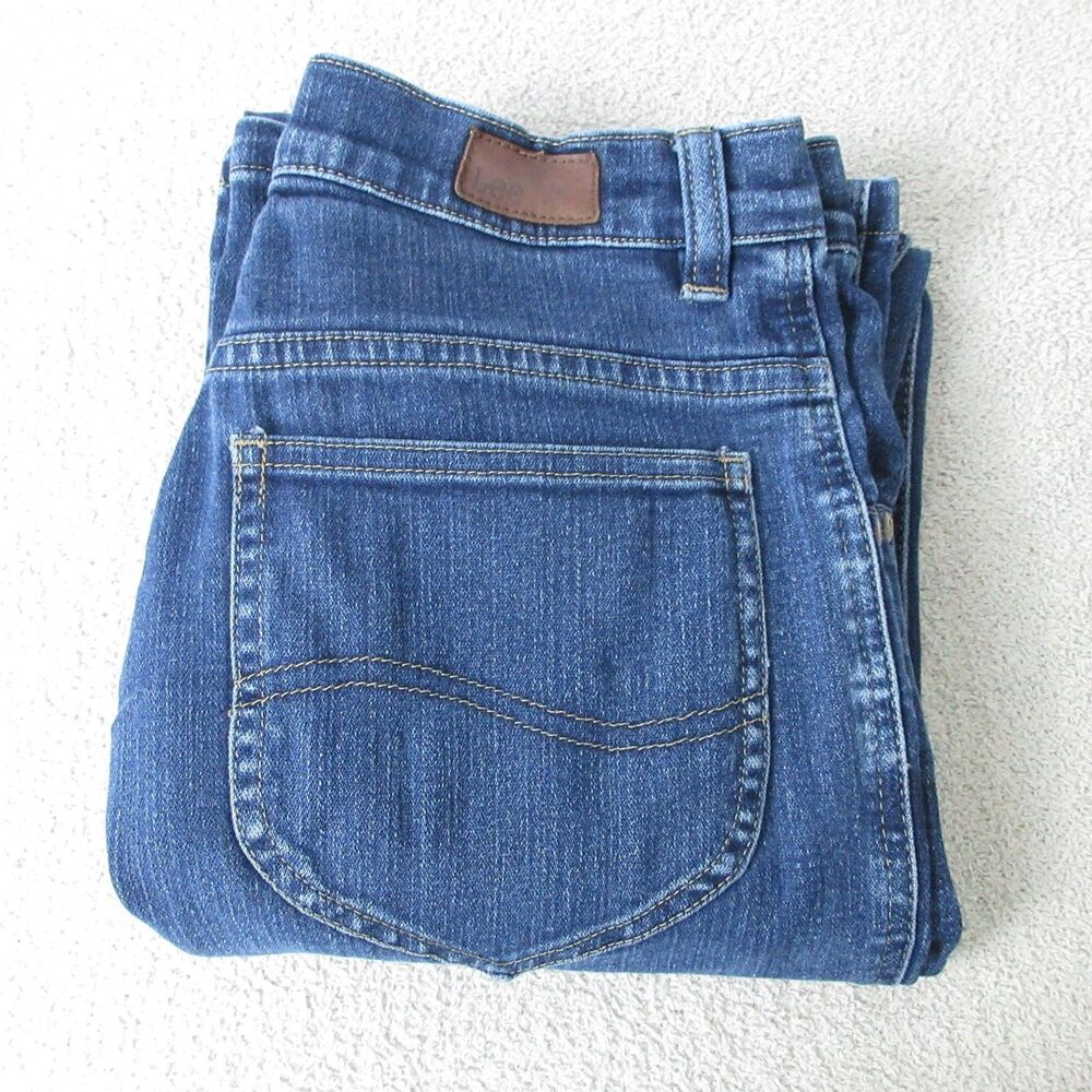 Lee Jeans Womens 6 Bootcut High Rise Stretch Blue Denim At The Waist Five Pocket